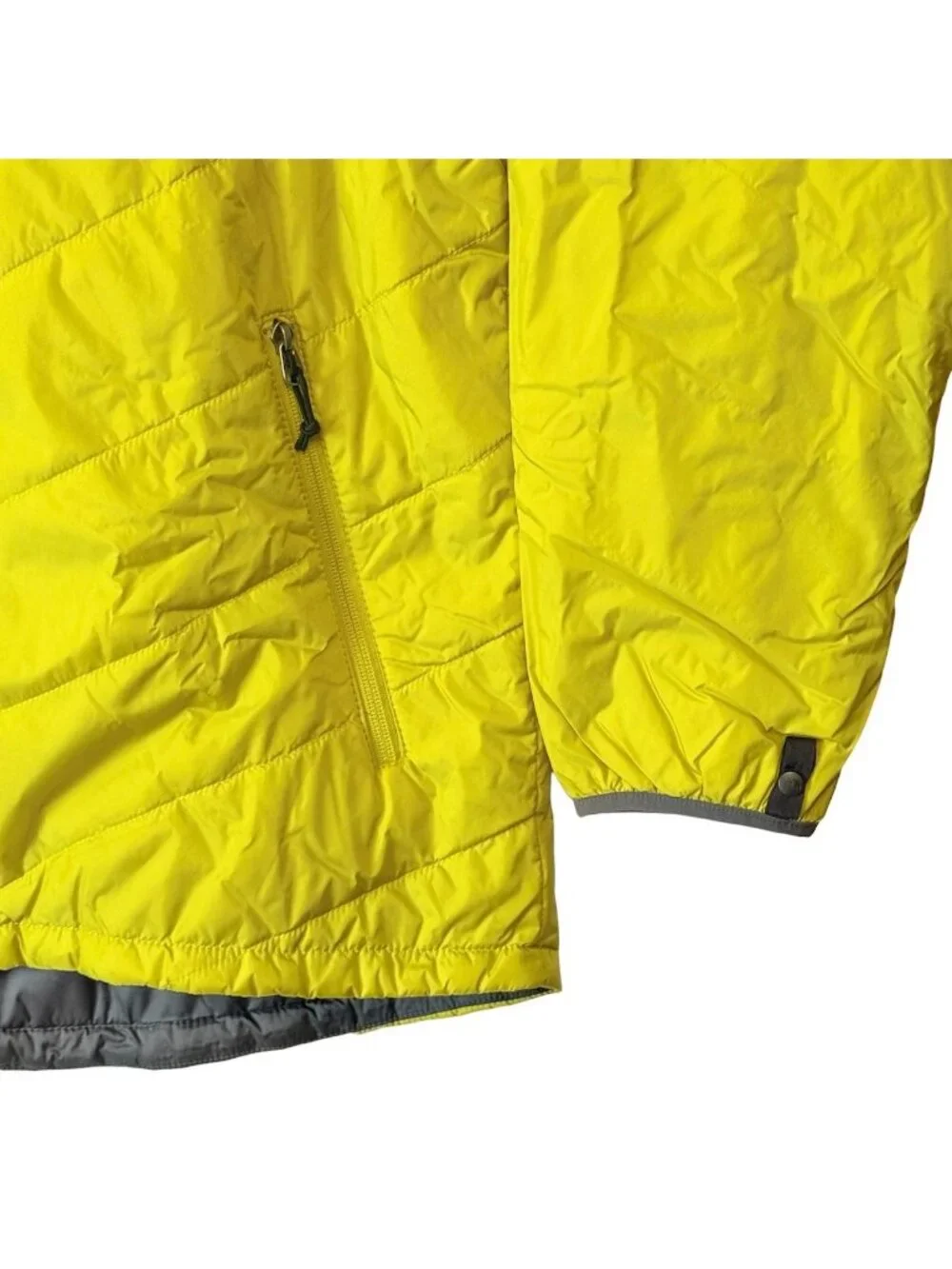 The North Face Mens XL Coat Jacket Down Puffer Yellow Blemish Free Full Zip HiLo